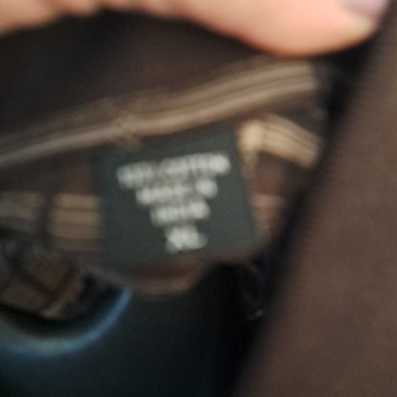 Izod Polo Shirt Mens XL Golfing XFG Golf Cotton Cool FX Brown Tan Linear Print - Picture 6 of 12